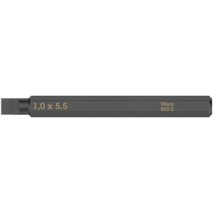WERA 05018142001 800 S Slotted bits for impact screwdrivers, 1.2 x 6.5 x 70 mm