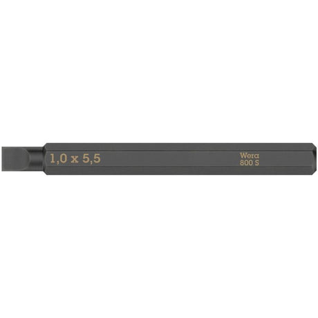 WERA 05018142001 800 S Slotted bits for impact screwdrivers, 1.2 x 6.5 x 70 mm