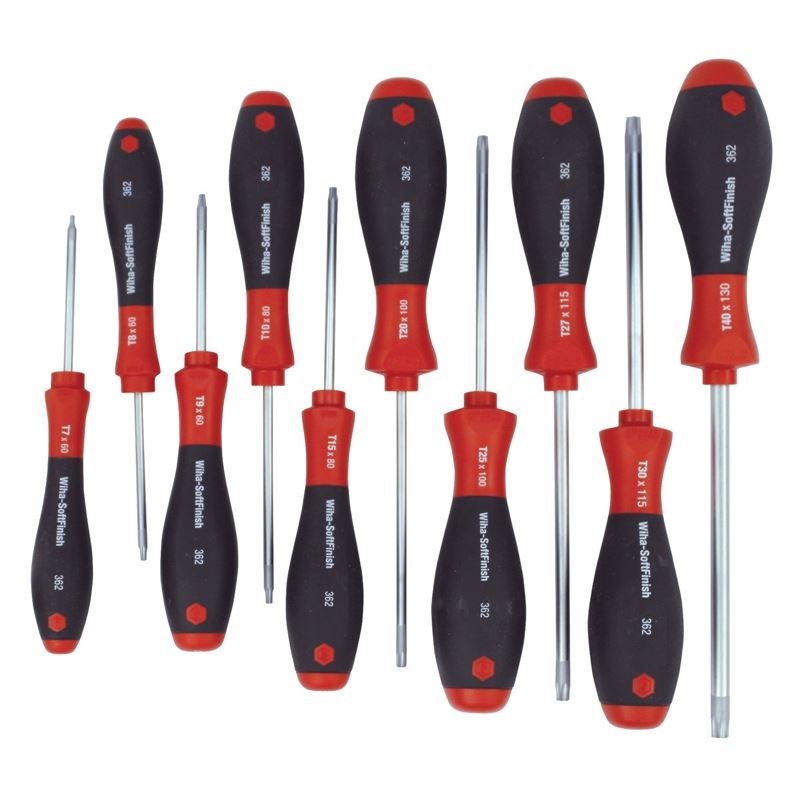 Wiha SoftFinish Security Torx 10 Piece Set T7s-T40s