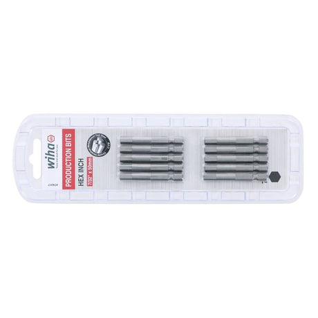 Wiha Hex Inch Power Bit 7/32 x 50mm Pack of 10 Bits