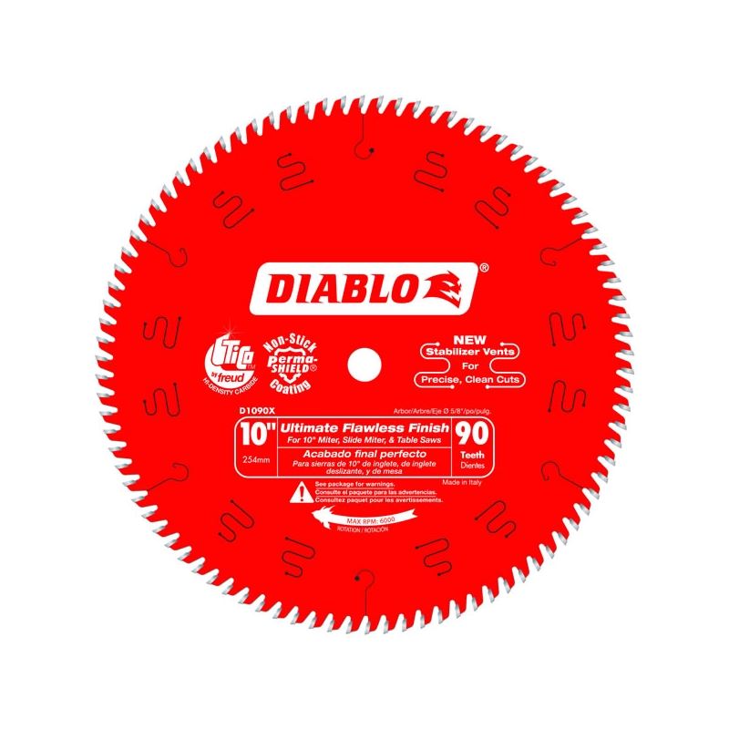 Diablo D1090X 10 in. x 90 Tooth Ultimate Flawless Finish Saw Blade