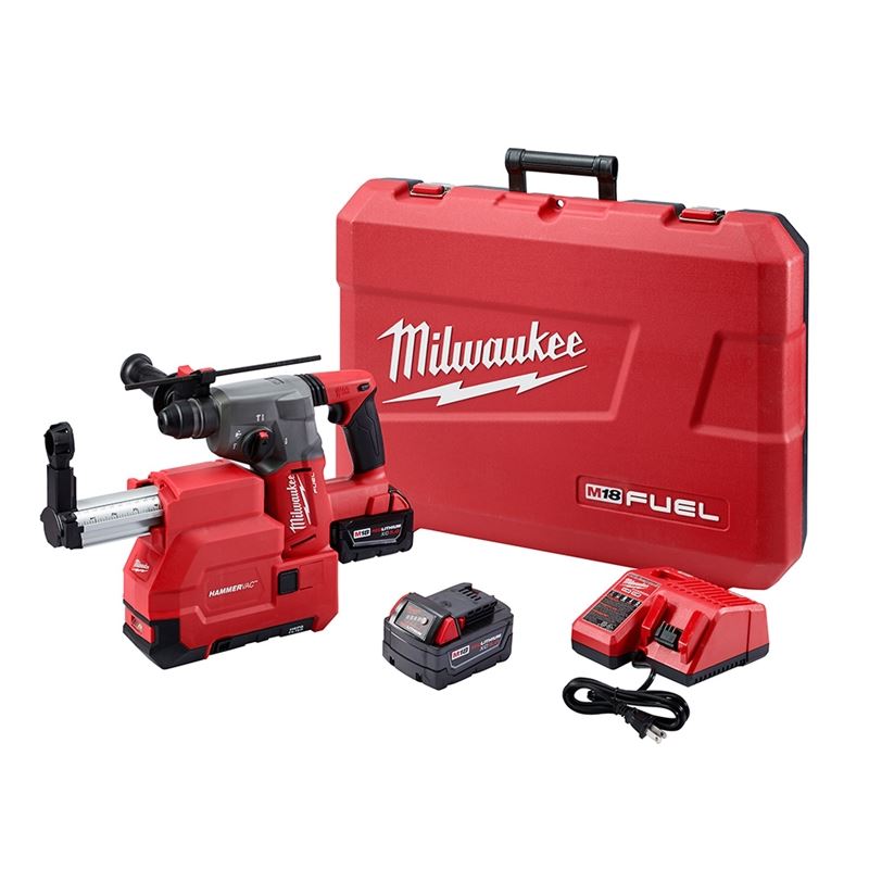 2712-22DE M18 FUEL 18 Volt Lithium-Ion Brushless Cordless 1 in. SDS PLUS Rotary Hammer  HAMMERVAC Dedicated Dust Extractor Kit