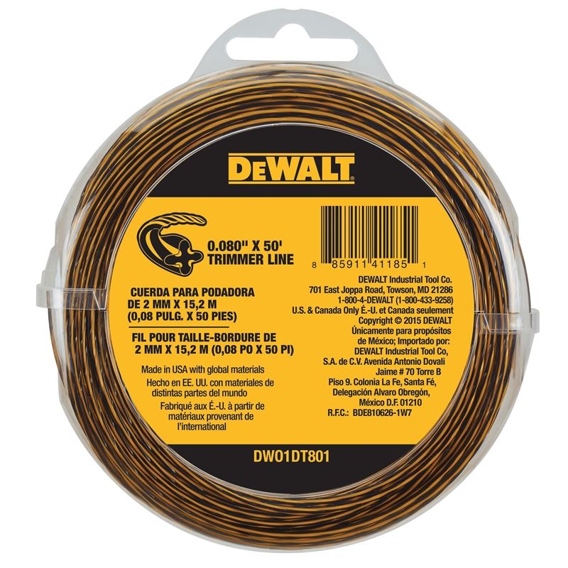 DeWalt DWO1DT801 0.080 in X 50 Ft String Trimmer Replacement Line