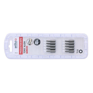 Wiha Torx Align Insert Bit T15 x 25mm Pack of 10 Bits