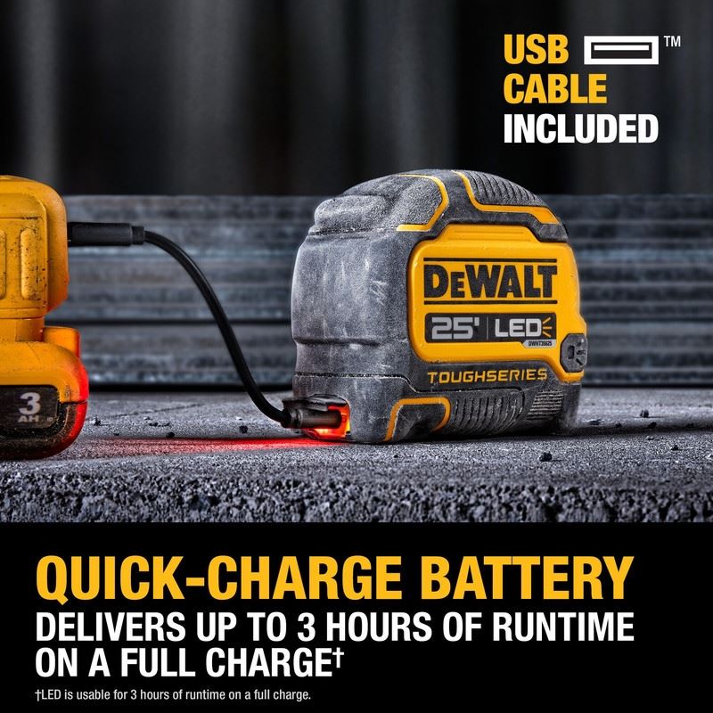 DEWALT DWHT35625S TOUGHSERIES 25 FT Lighted Tape Measure