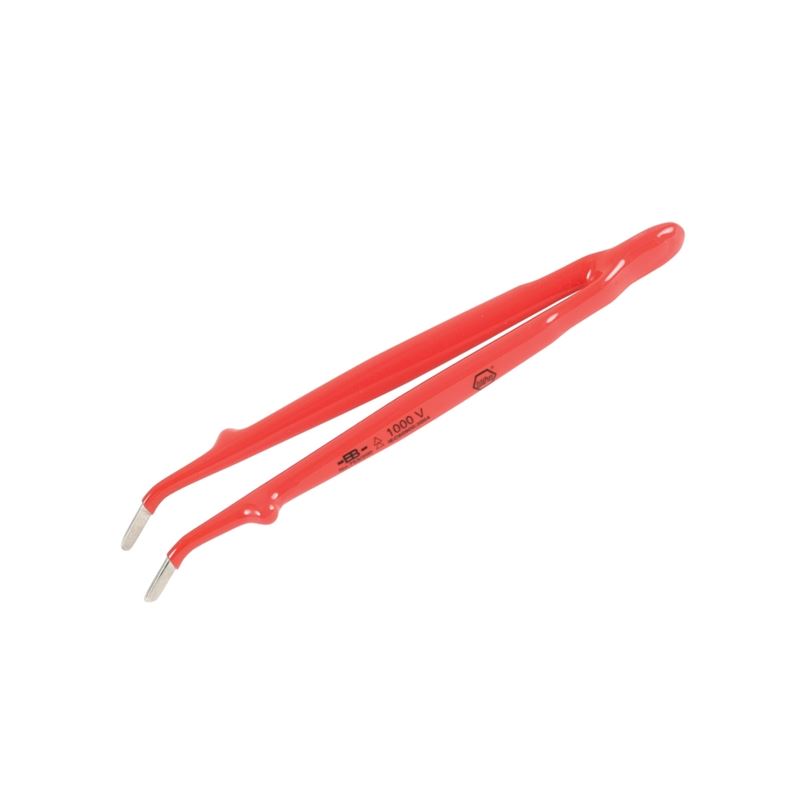 Wiha Insulated Angled Blunt Tip Tweezers 8in