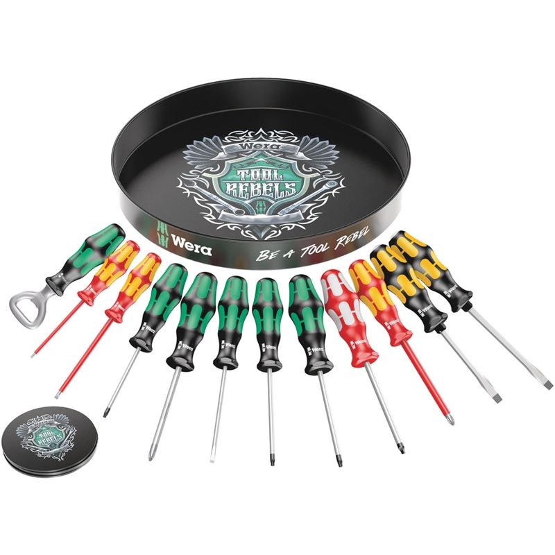 Wera Limited edition 11pc Screwdriver Set with serving tray, bottle opener and four coasters