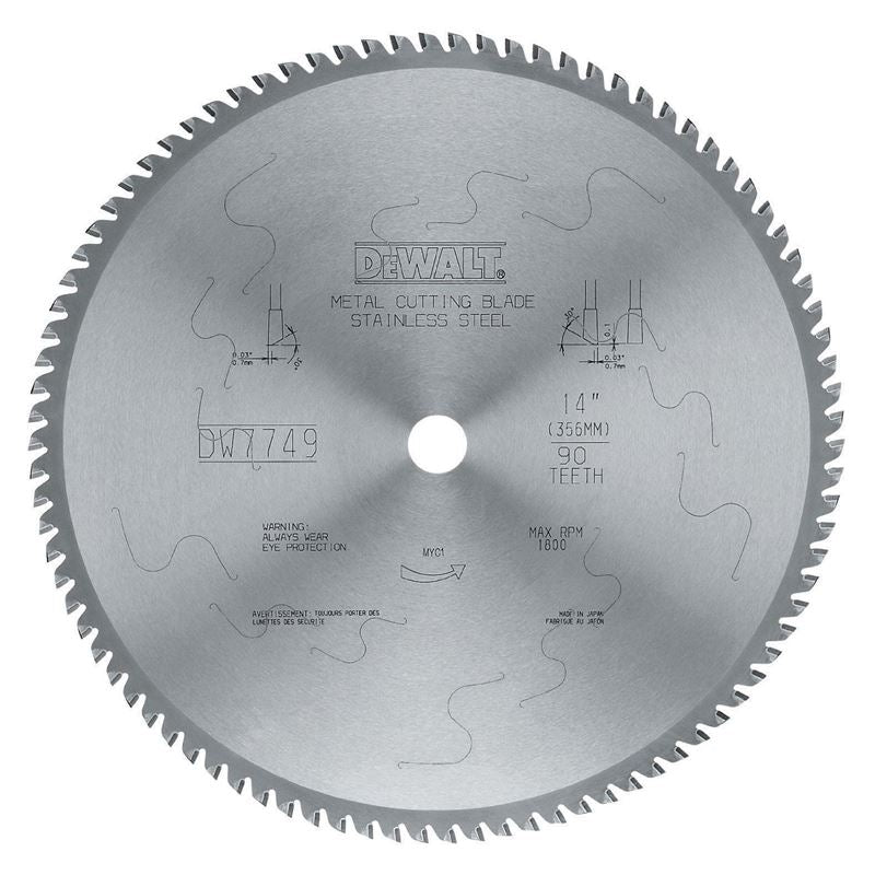 DEWALT | DW7749 14" 90Teeth Stainless Steel Cutting Blade
