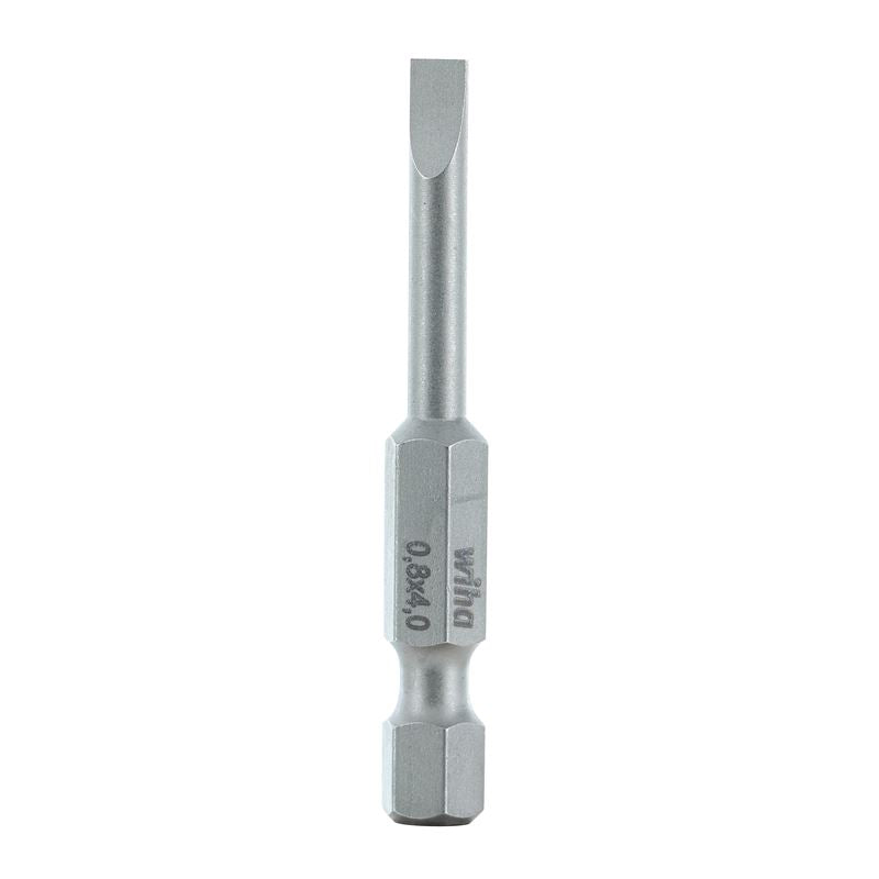 Wiha Slotted Power Bit 4.0 x .8 x 50mm Pack of 10 Bits