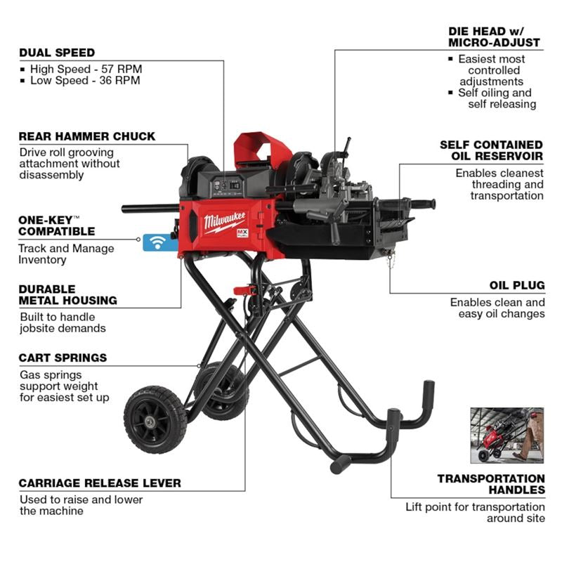 Milwaukee MXF512-2XC MX FUEL Pipe Threading Machine