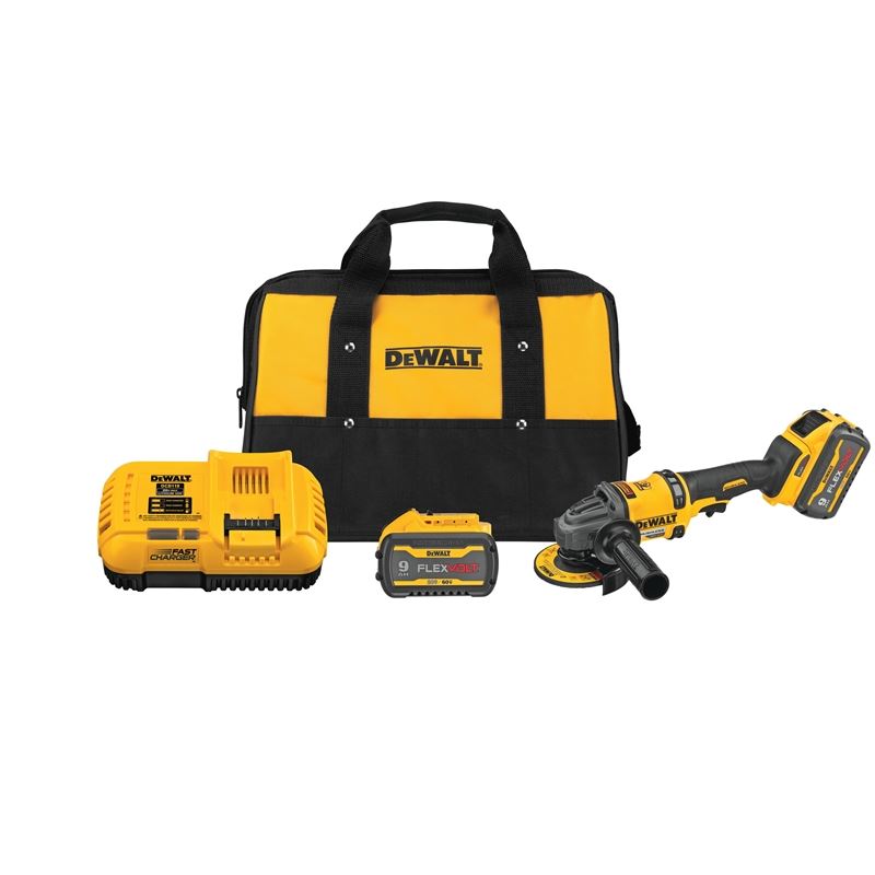 DEWALT DCG418X2 FLEXVOLT 60V MAX* Brushless 4-1/2 in. - 6 in. Cordless Grinder with Kickback Brake Kit