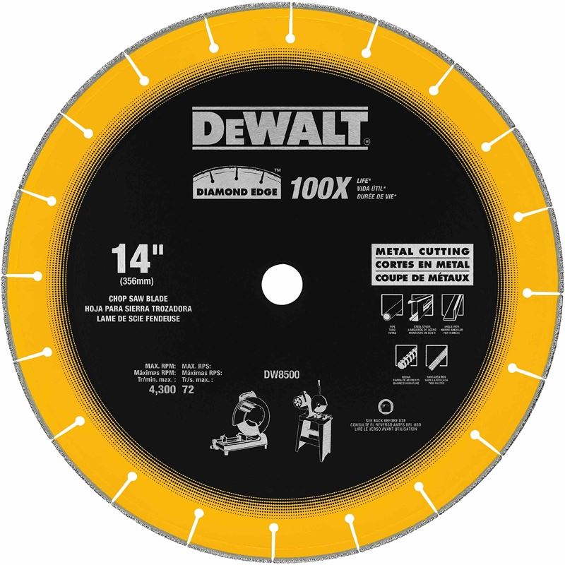 DEWALT  14" x 3/32" x 1" Diamond Edge Chop Saw Wheel