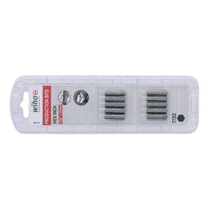 Wiha Hex Inch Insert Bit 7/32 x 25mm Pack of 10 Bits