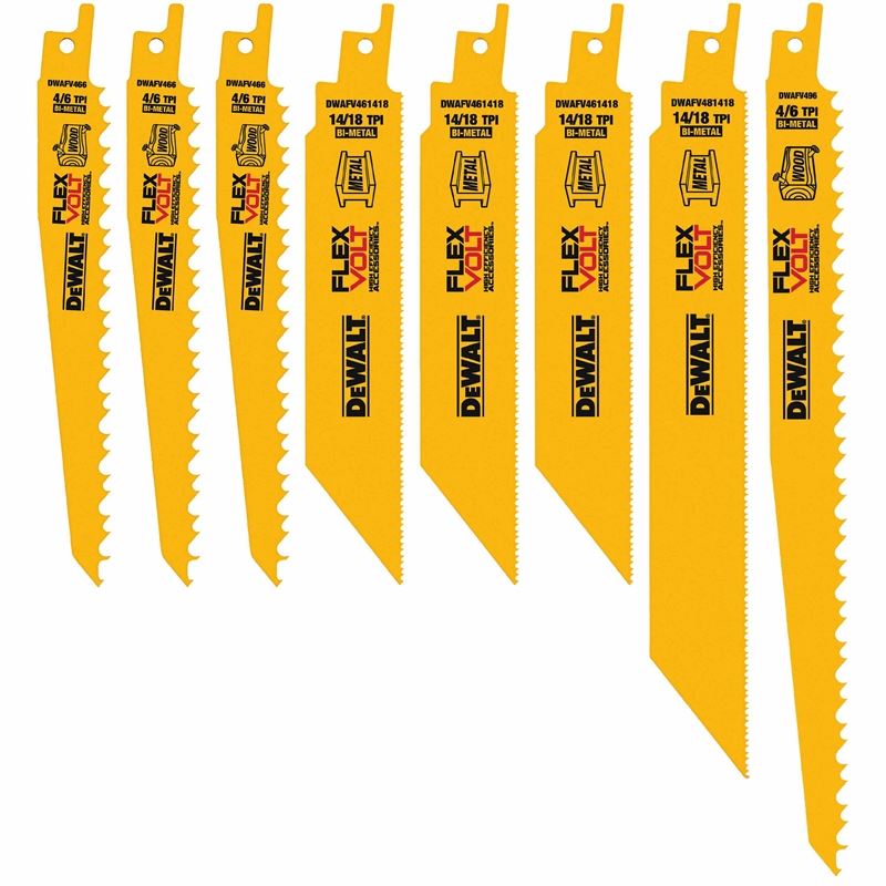 DEWALT DWAFV48SET 8PC Reciprocating Saw Blade Set