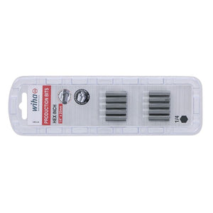 Wiha Hex Inch Insert Bit 1/4 x 25mm Pack of 10 Bits