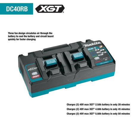 Makita DCR40RB 40V max XGT Dual Port Rapid Optimum Charger