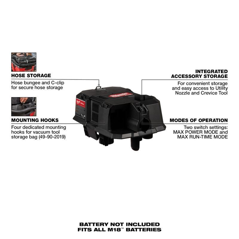 Milwaukee 0911-20 M18 FUEL Wet/Dry Vacuum Motor Head