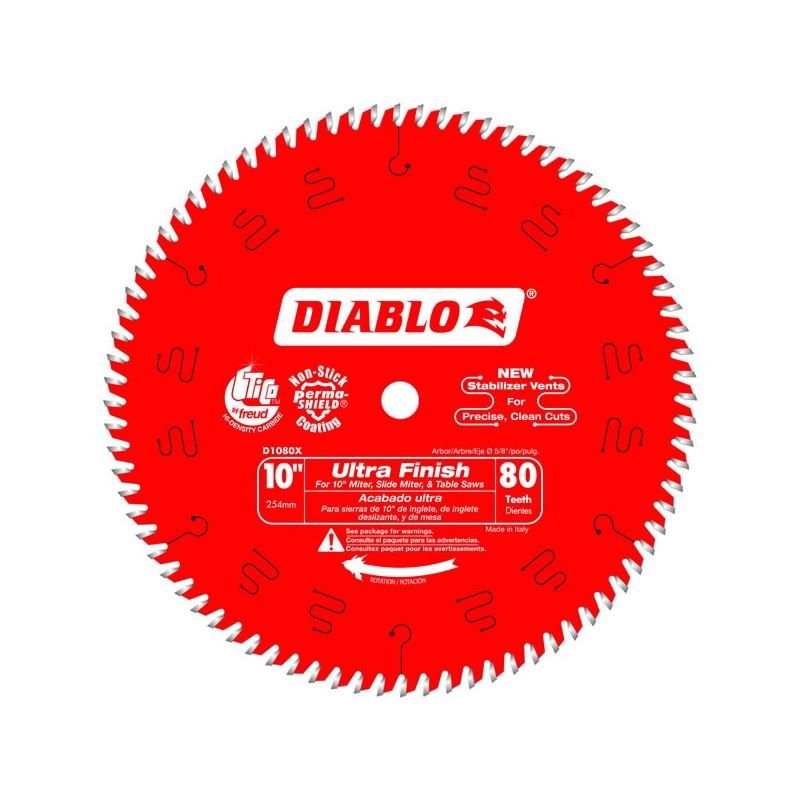 Diablo D1080X 10 in. x 80 Tooth Ultra Finish Saw Blade