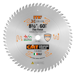 CMT 253.060.08 8-1/2 in Sliding Fine Finsh Saw Blade - 60T