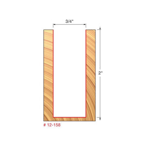 Freud | 12-158 3/4 (Dia.) Double Flute Straight Bit (Double Grind)