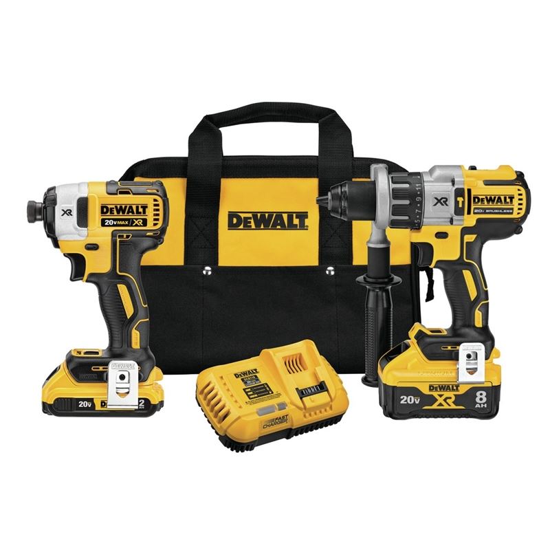 DEWALT DCK299D1W1 20V MAX* XR Hammer Drill/Driver With POWER DETECTTool Technology  Impact Driver Kit