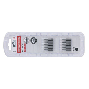 Wiha Hex Inch Insert Bit 3/32 x 25mm Pack of 10 Bits