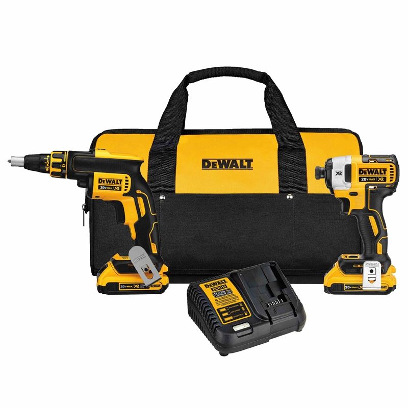 DEWALT DCK267D2 20V MAX* XR Drywall Screwgun  Impact Driver Kit (2.0Ah)