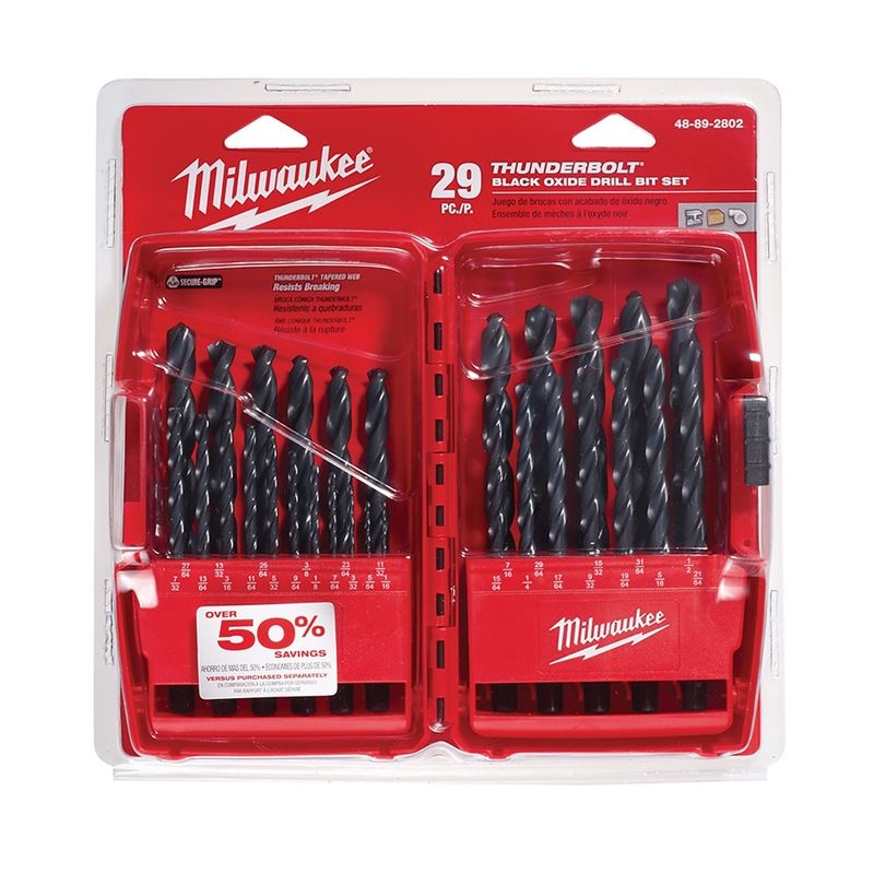 Milwaukee 48-89-2802 THUNDERBOLT Black Oxide Drill Bit Set - 29 PC