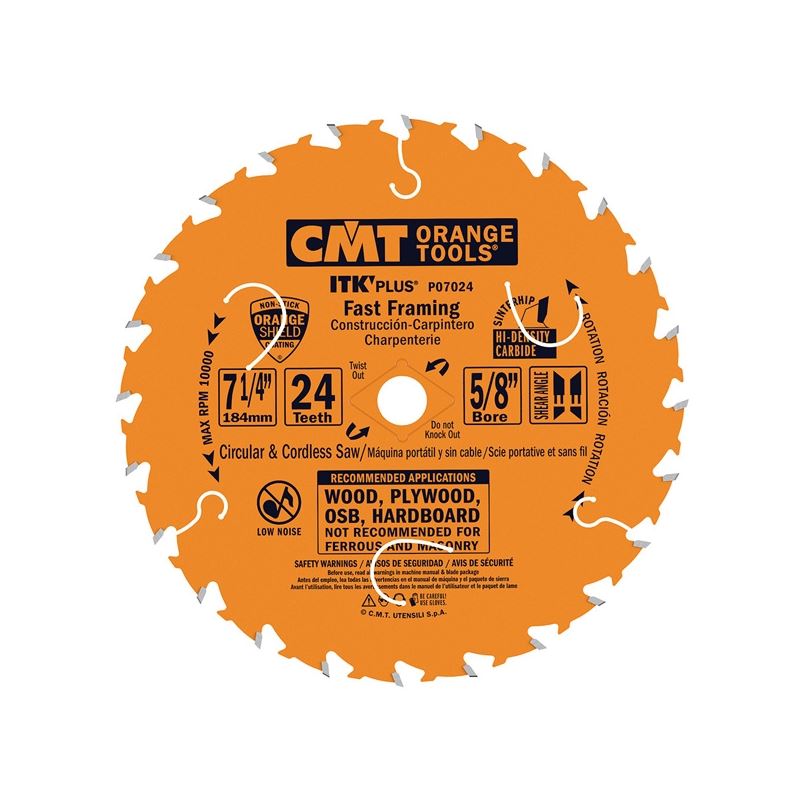 CMT P07024-X10 7-1/4 in Contractor ITK Plus Fast Framing Blade - 24T