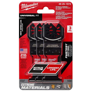 Milwaukee 49-25-1573 NITRUS CARBIDE Extreme Materials Universal Fit OPEN-LOK Multi-Tool Blade - 3pk