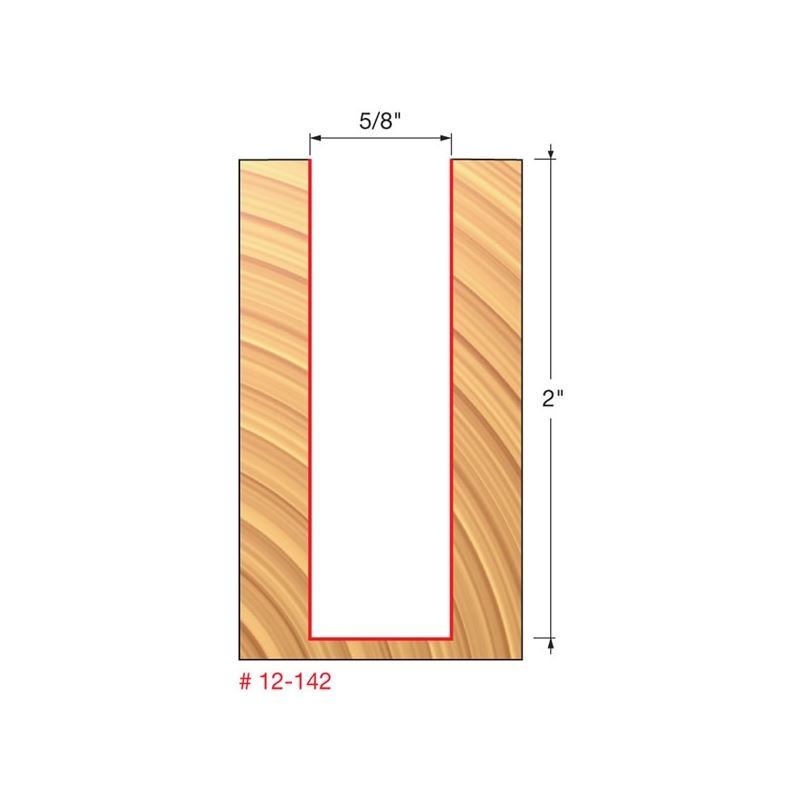 Freud | 12-142 5/8 (Dia.) Double Flute Straight Bit (Double Grind)