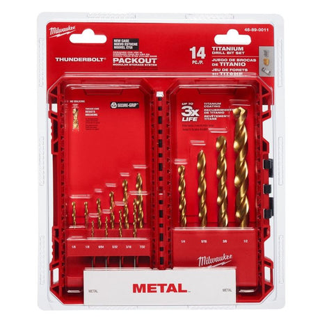 Milwaukee 48-89-0011 THUNDERBOLT Titanium Drill Bit Set - 14PC