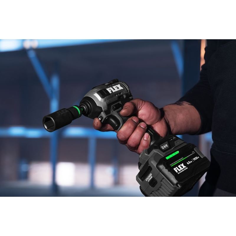 FLEX FX1371A-1H 24V 1/4 in Quick Eject Hex Impact Driver w/ Multi-Mode Stacked-Lithium Kit