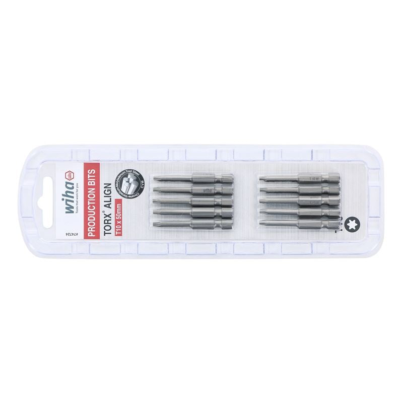 Wiha Torx Align Power Bit T10 x 50mm Pack of 10 Bits
