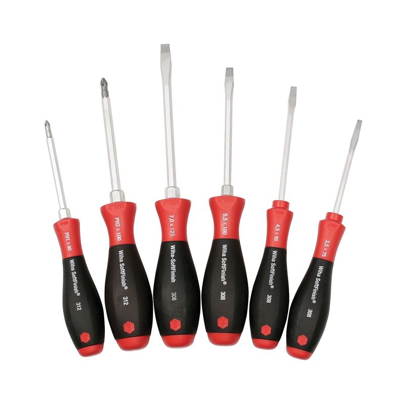 Wiha SoftFinish Heavy Duty Slotted/Phillips 6 Piece Set