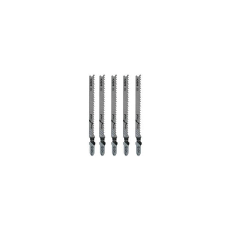 Bosch T101B 5 Pieces 4 In. 10 TPI Variable Pitch Clean for Wood T-Shank Jig Saw Blades