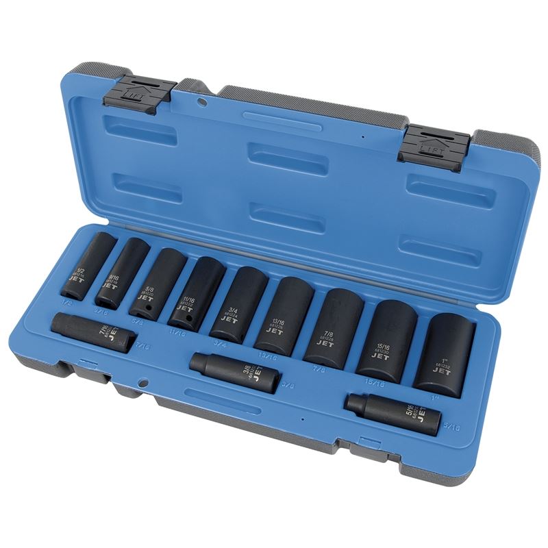 Jet 610208 12 Pc 3/8 Dr Deep S.a.e. Impact Socket Set - 6 Point