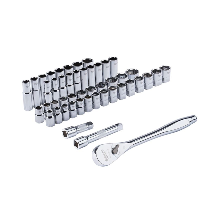 48-22-9010 47 pc. 1/2 in. Socket Wrench Set (SAE  Metric)