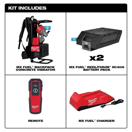 Milwaukee MXF371-2XC MX FUEL Backpack Concrete Vibrator Kit