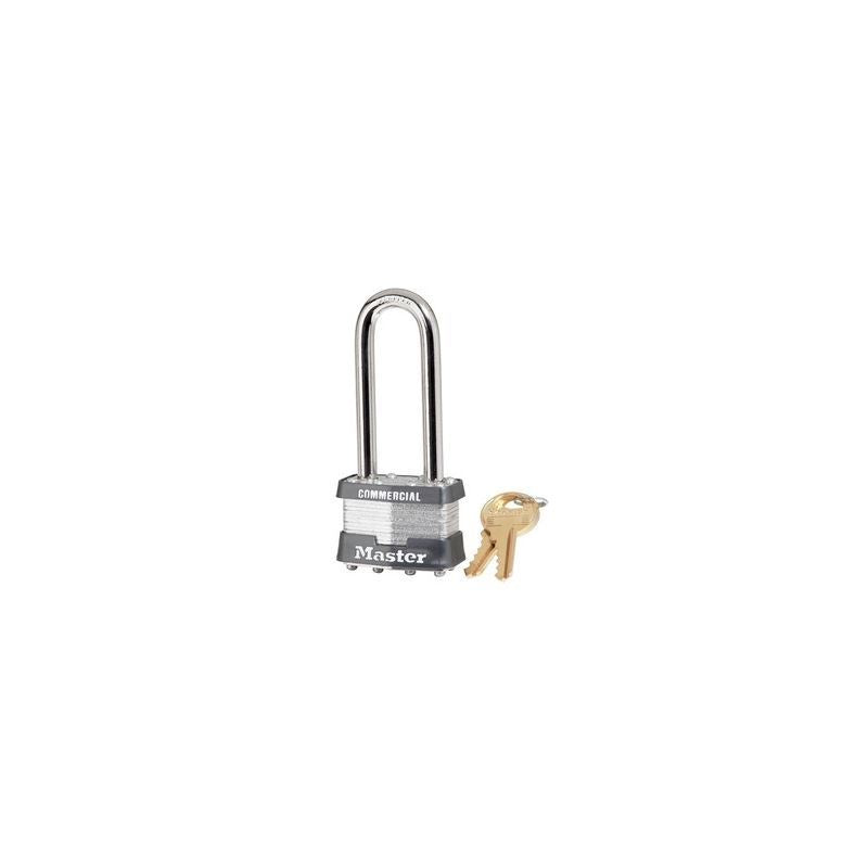 Master Lock Model No. 1KALJ, 1-3/4in (44mm) Wide Laminated Steel Pin Tumbler Padlock with 2-1/2in (64mm) Shackle, Keyed Alike