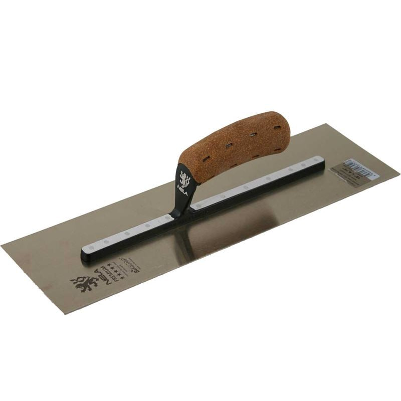 Nela 16" x 4.75" Cork Hdl Chrome SS Smoothing Trowel