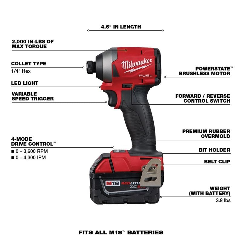 Milwaukee 2998-27 M18 FUEL 7 Tool Combo Kit