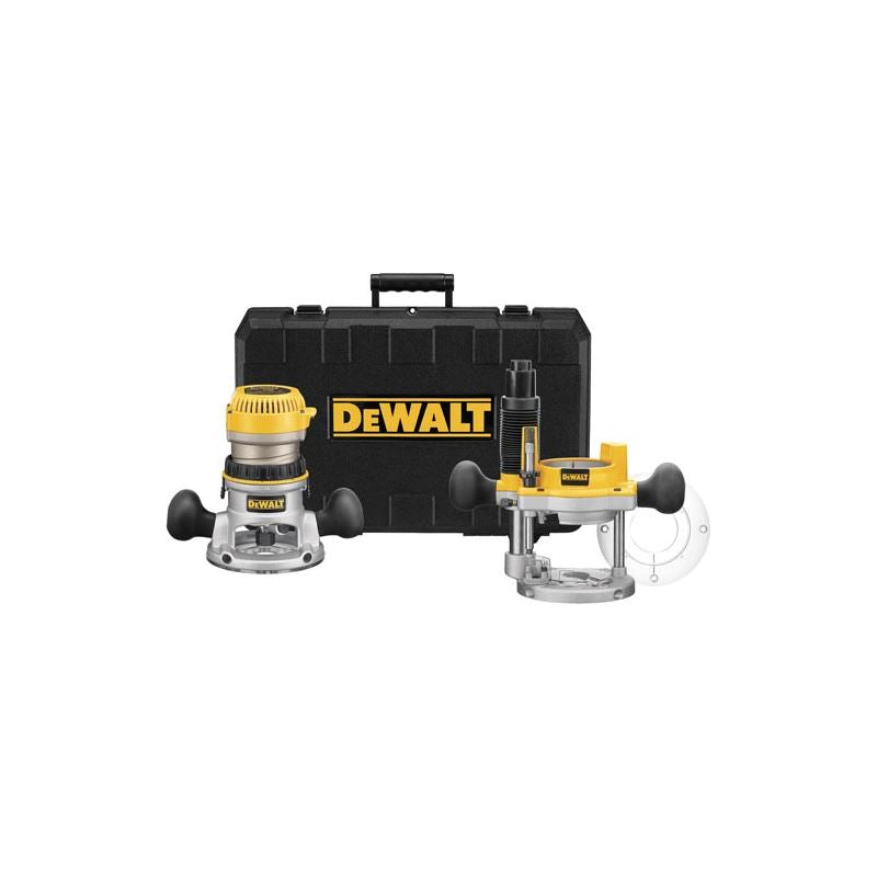 DEWALT | DW618PK 2-1/4HP Maximum Motor HP EVS Fixed Base / Plunge Router Combo Kit with Soft Start