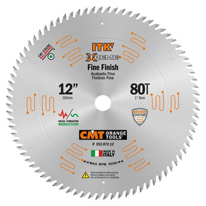 CMT 252.072.12 12 in Fine Finsh Saw Blade - 80T