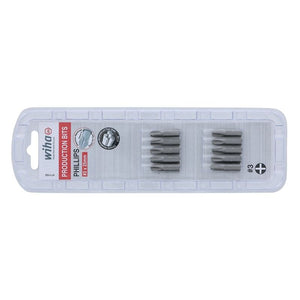 Wiha #3 Phillips Insert Bit Pack of 10 Bits