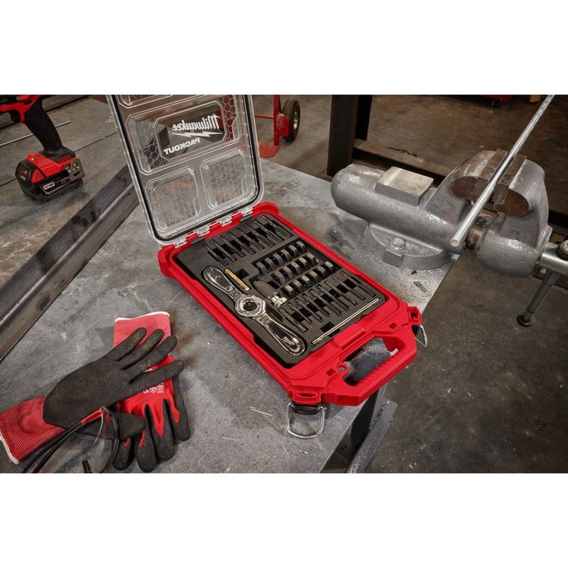 Milwaukee 49-22-5603 38PC Metric Tap and Die PACKOUT Set w/ Hex-LOK 2-in-1 Handle