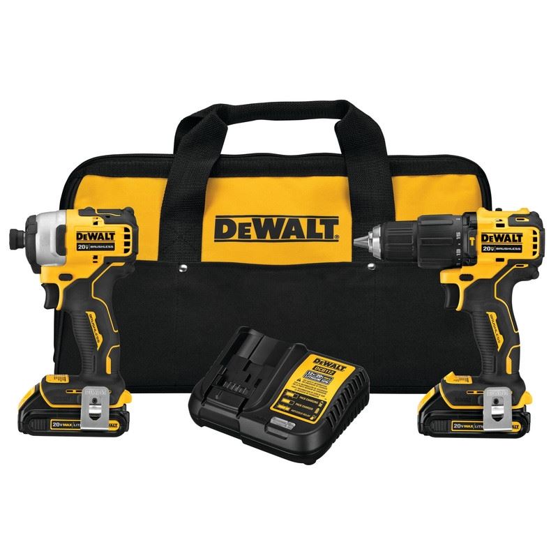 DEWALT DCK279C2 ATOMIC 20V MAX Brushless Cordless 1/2 in Hammer Drill/Driver and 1/4 in Impact Driver KIT
