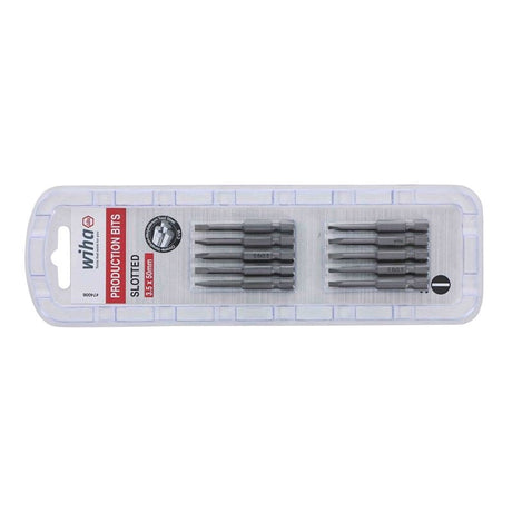 Wiha Slotted Power Bit 3.5 x 50mm Pack of 10 Bits