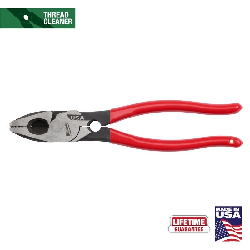 Milwaukee MT500T 9in Linemans Dipped Grip Pliers w/ Thread Cleaner (USA)