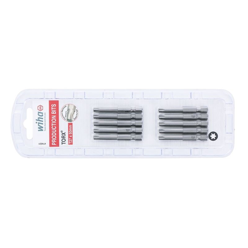 Wiha Torx Power Bit T27 x 50mm Pack of 10 Bits